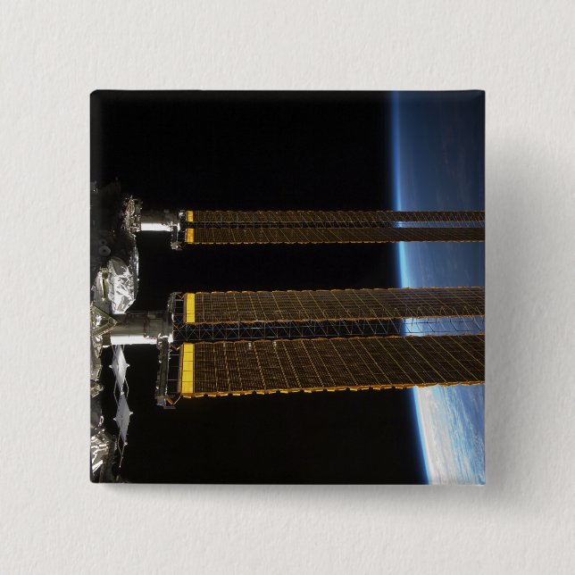 Bóton Quadrado 5.08cm Parte da Estação Espacial Internacional 2 (Frente)