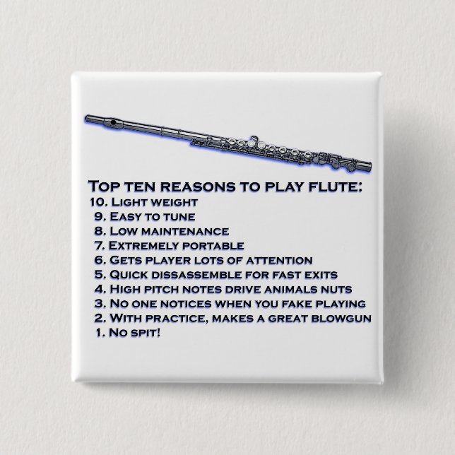 Bóton Quadrado 5.08cm Parte superior 10 da flauta (Frente)