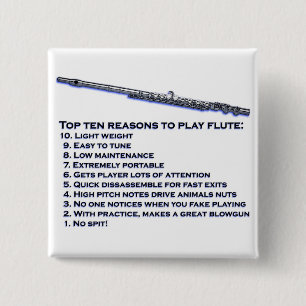 Bóton Quadrado 5.08cm Parte superior 10 da flauta