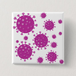 Bóton Quadrado 5.08cm Partícula Viral Roxa