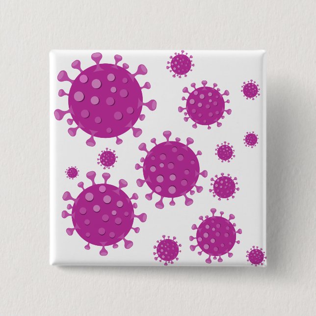 Bóton Quadrado 5.08cm Partícula Viral Roxa (Frente)