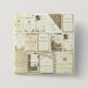 Bóton Quadrado 5.08cm Partido de Convites do Clube Sepia, em Illinois, 1