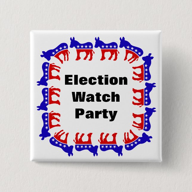 Bóton Quadrado 5.08cm Partido Democrata do Observatório Eleitoral (Frente)