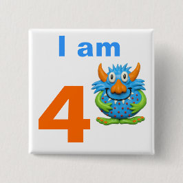 Bóton Quadrado 5.08cm Partido do monstro