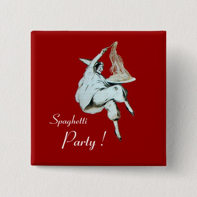 Bóton Quadrado 5.08cm PARTIDO ESPAGHETTI ITALIANO KITCHEN, RESTAURANTE v (Frente)