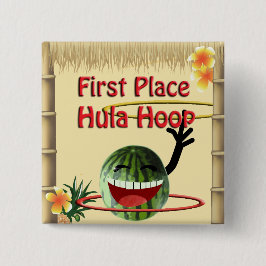 Bóton Quadrado 5.08cm Partido Tropical Tiki Hut 1rua Place Hula Hoop