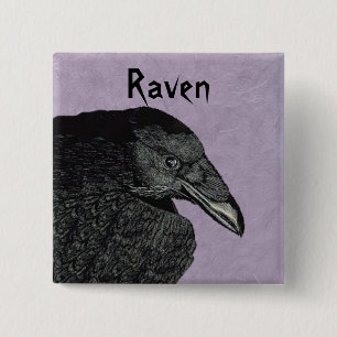 Bóton Quadrado 5.08cm Pás da Cabeça de Coroa Negra Ilustração em Púrpura