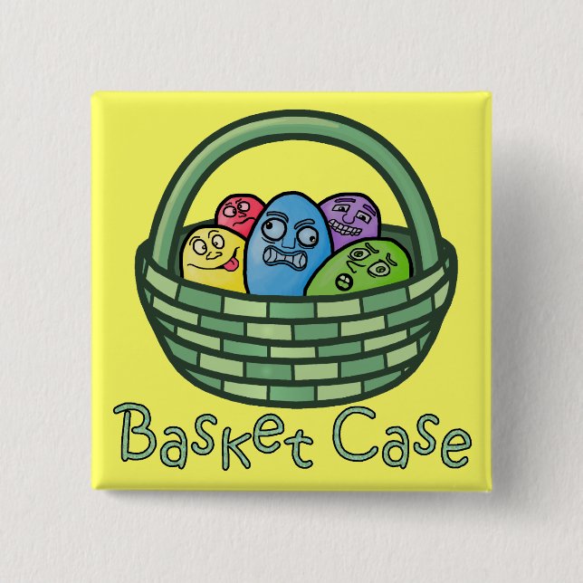 Bóton Quadrado 5.08cm Páscoa engraçada do Basketcase (Frente)
