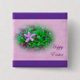 Bóton Quadrado 5.08cm Páscoa Saudações Depford Pink Wildflower