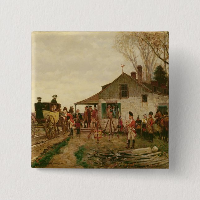 Bóton Quadrado 5.08cm Passando o posto avançado (Frente)