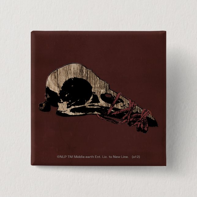 Bóton Quadrado 5.08cm Pássaro Crânio (Frente)