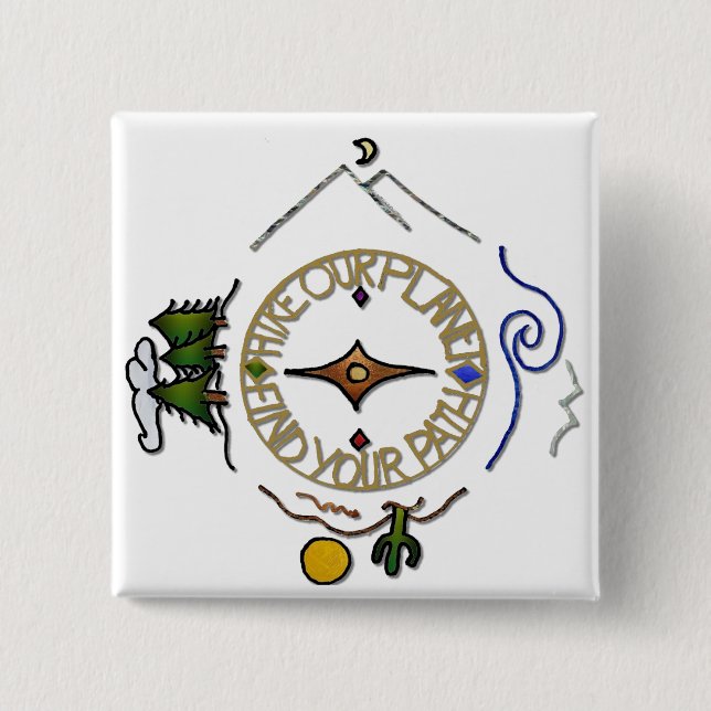 Bóton Quadrado 5.08cm Passe o nosso planeta Hiker na capa da alma (Frente)