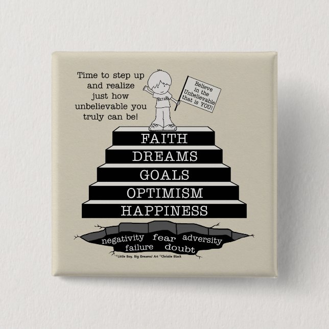 Bóton Quadrado 5.08cm Passo para cima (Frente)