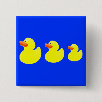 Bóton Quadrado 5.08cm patos amarelos