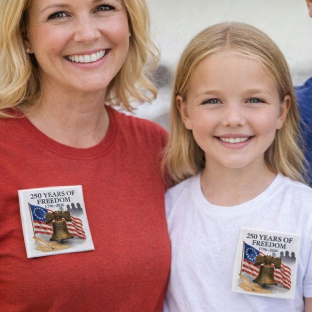 Bóton Quadrado 5.08cm Patriotic America 250 Anniversary  (Criador carregado)