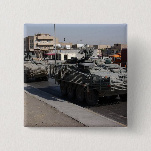 Bóton Quadrado 5.08cm patrulhamento de soldados (Frente)