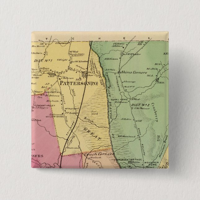 Bóton Quadrado 5.08cm Patterson, Cidade (Frente)