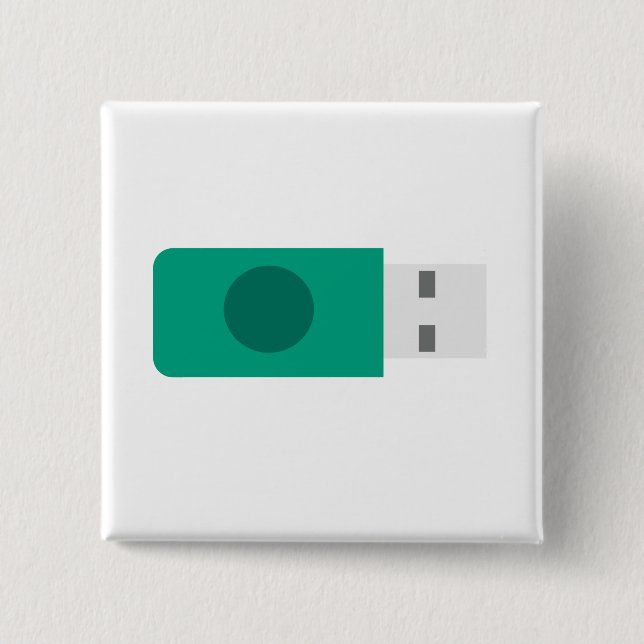 Bóton Quadrado 5.08cm Pau USB (Frente)