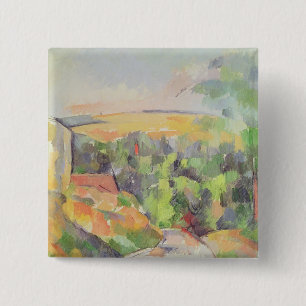 Bóton Quadrado 5.08cm Paul Cezanne a curvatura na estrada, 1900-06