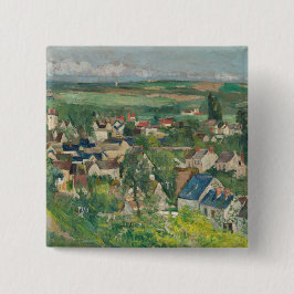 Bóton Quadrado 5.08cm Paul Cezanne - Auvers, Visão Panorâmica