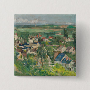 Bóton Quadrado 5.08cm Paul Cezanne - Auvers, Visão Panorâmica