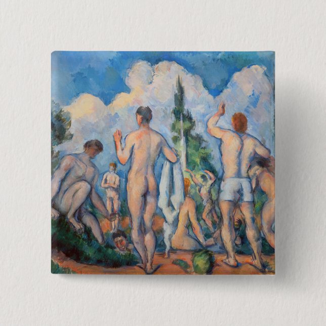 Bóton Quadrado 5.08cm Paul Cezanne - Bathers (Frente)