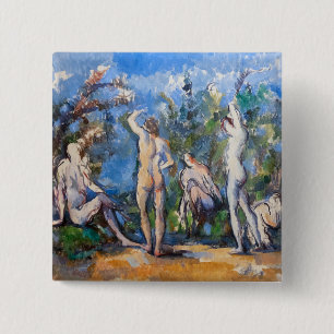 Bóton Quadrado 5.08cm Paul Cezanne - Cinco Banhistas