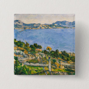 Bóton Quadrado 5.08cm Paul Cezanne - Golfo de Marselha visto de Estaque