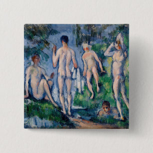 Bóton Quadrado 5.08cm Paul Cezanne - Grupo dos Bathers