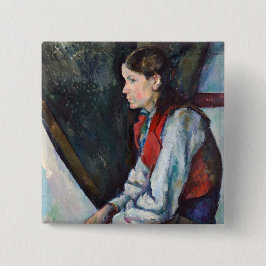 Bóton Quadrado 5.08cm Paul Cezanne - Menino no Colete Vermelho
