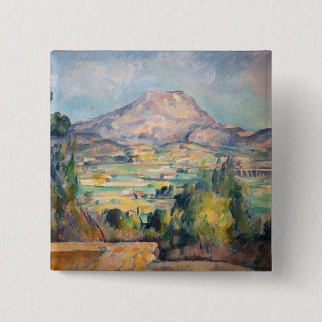 Bóton Quadrado 5.08cm Paul Cezanne - Mont Sainte-Victoire (Frente)