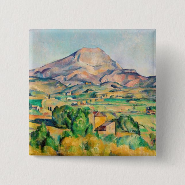 Bóton Quadrado 5.08cm Paul Cezanne - Mont Sainte-Victoire (Frente)