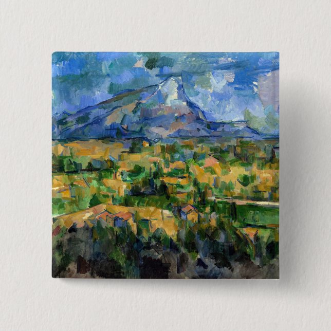Bóton Quadrado 5.08cm Paul Cezanne - Mont Sainte-Victoire (Frente)