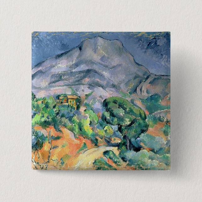 Bóton Quadrado 5.08cm Paul Cezanne | Mont Sainte-Victoire, 1900 (Frente)