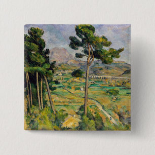 Bóton Quadrado 5.08cm Paul Cezanne - Mont Sainte-Victoire e Viaduto