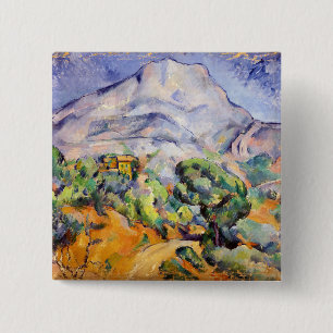 Bóton Quadrado 5.08cm Paul Cezanne - Mont Sainte-Victoire, Tholonet Road