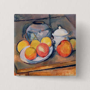 Bóton Quadrado 5.08cm Paul Cezanne Palha-cobriu o vaso
