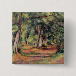 Bóton Quadrado 5.08cm Paul Cezanne   Sous-bois 1890-94