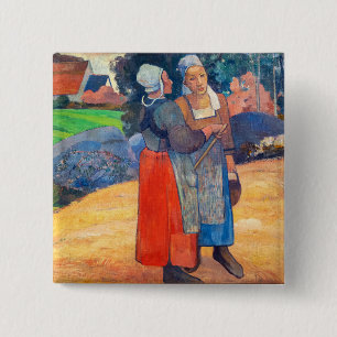 Bóton Quadrado 5.08cm Paul Gauguin - Camponesas Bretãs