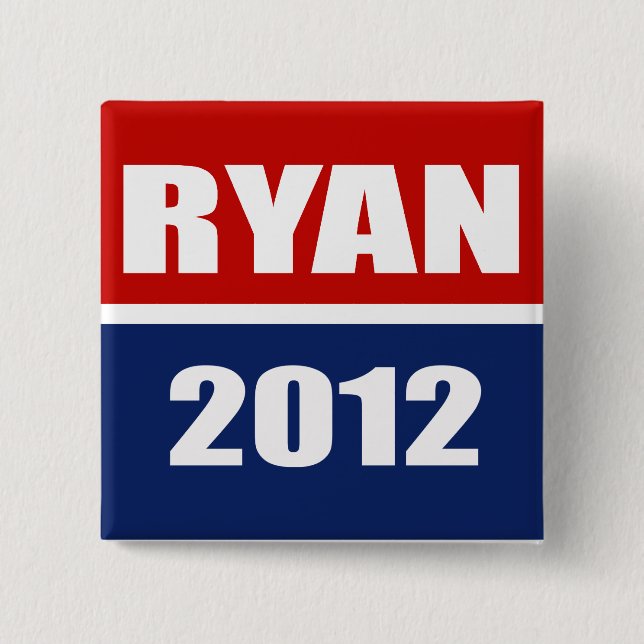 Bóton Quadrado 5.08cm Paul Ryan 2012 (Frente)