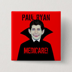 Bóton Quadrado 5.08cm Paul Ryan ama Medicare