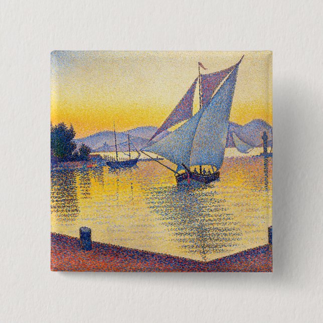 Bóton Quadrado 5.08cm Paul Signac - A Porta do Sunset, Opus 236 (Frente)
