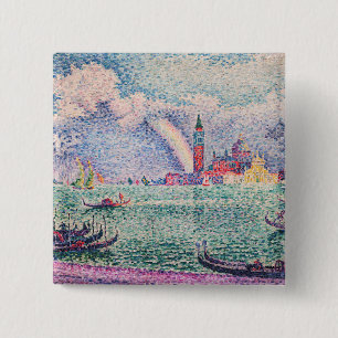 Bóton Quadrado 5.08cm Paul Signac - Arco-Íris, Veneza