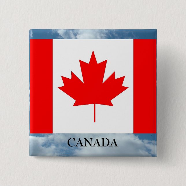 Bóton Quadrado 5.08cm Pavilhão e país (Frente)