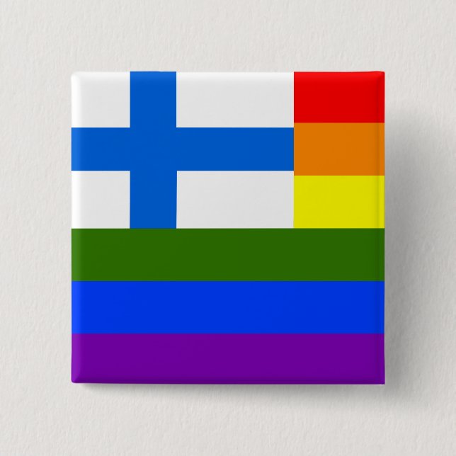 BÓTON QUADRADO 5.08CM PAVILHÃO LGBT-CHUMBO FINLANDÊS (Frente)