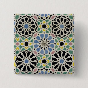 Bóton Quadrado 5.08cm Pavimento de mosaico no Alhambra, 'do Arabian