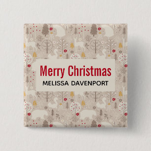 Bóton Quadrado 5.08cm Pavimentos de Borracha Cúbica Padrão Nórdico Natal