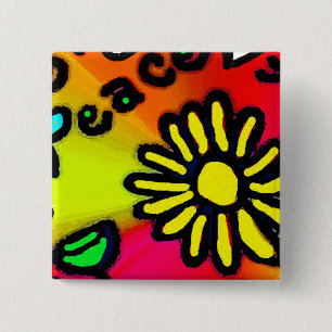Bóton Quadrado 5.08cm paz
