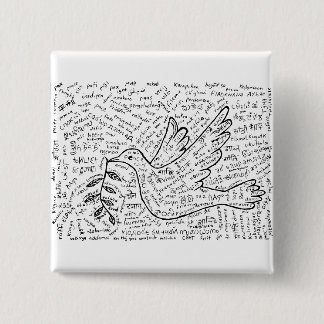 Bóton Quadrado 5.08cm Paz em todas as línguas