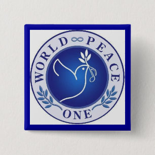 Bóton Quadrado 5.08cm paz mundial um